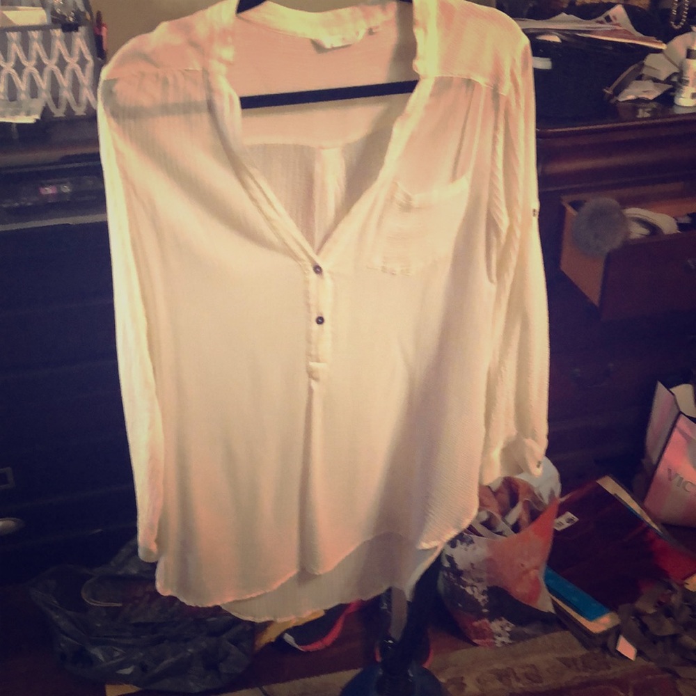 White 100 percent silk top